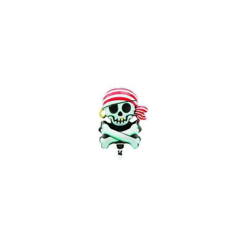 BALLON METALLIQUE PIRATE TETE DE MORT JOLLY ROGER 36 CM