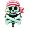 BALLON METALLIQUE PIRATE TETE DE MORT JOLLY ROGER 36 CM