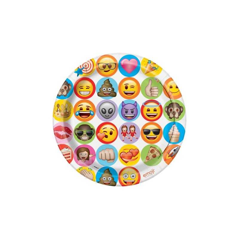 8 ASSIETTES EMOJIS 22.5 CM