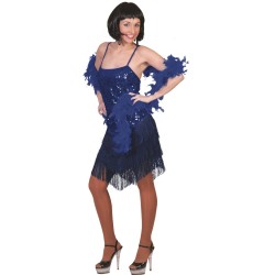 DEGUISEMENT ROBE CHARLESTONE BLEUE TAILLE 40/42