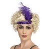 BANDEAU VIOLET CHARLESTON A SEQUINS ET PLUMES