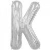 BALLON METALLIQUE LETTRE K ARGENT 86 CM