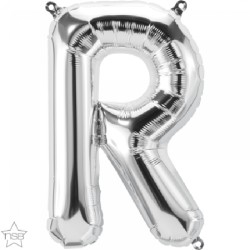 BALLON METALLIQUE LETTRE R ARGENT 86 CM