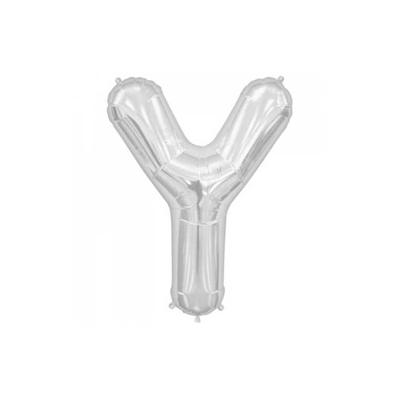 BALLON METALLIQUE LETTRE Y ARGENT 86 CM