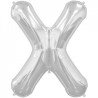 BALLON METALLIQUE LETTRE X ARGENT 86 CM