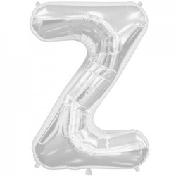 BALLON METALLIQUE LETTRE Z ARGENT 86 CM