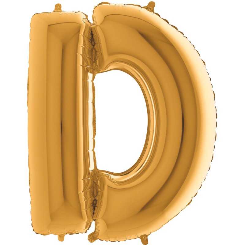 BALLON METALLIQUE LETTRE D OR 100 CM
