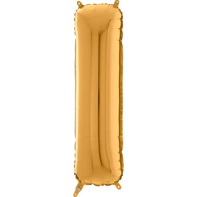 BALLON METALLIQUE LETTRE I OR 100 CM