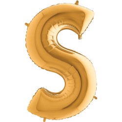 BALLON METALLIQUE LETTRE S OR 100 CM