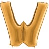 BALLON METALLIQUE LETTRE W OR 100 CM