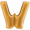 BALLON METALLIQUE LETTRE W OR 100 CM