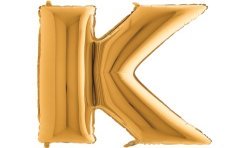 BALLON METALLIQUE LETTRE K OR 100 CM