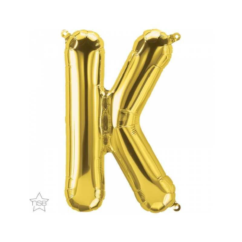BALLON METALLIQUE LETTRE K OR 86 CM