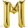 BALLON METALLIQUE LETTRE M OR 86 CM