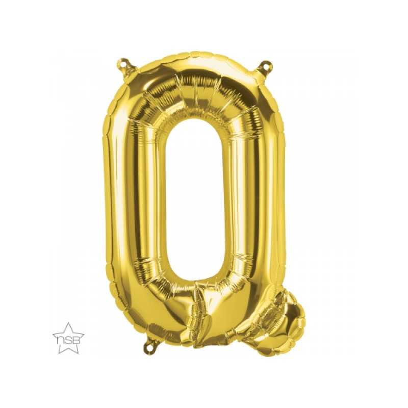 BALLON METALLIQUE LETTRE Q OR 86 CM