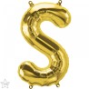 BALLON METALLIQUE LETTRE S OR 86 CM