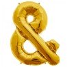 BALLON METALLIQUE LETTRE SYMBOL AMPERSAND ESPERLUETTE & OR 86 CM