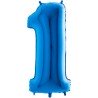 BALLON METALLIQUE CHIFFRE 1 BLEU 41 CM