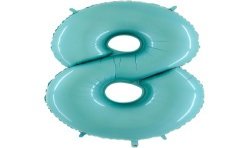 BALLON METALLIQUE CHIFFRE 8 BLEU 35 CM