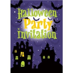 8 INVITATIONS HALLOWEEN PARTY