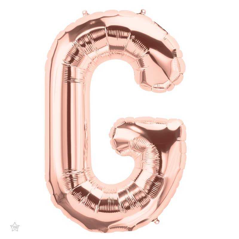 BALLON METALLIQUE ROSE GOLD LETTRE G 40 CM