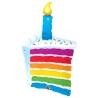 BALLON METALLIQUE TRANCHE DE GATEAU ANNIVERSAIRE 107 CM