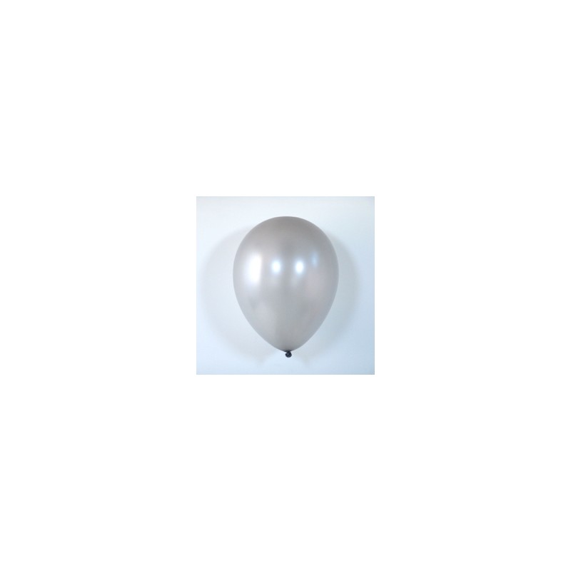 50 BALLONS LATEX 26 CM BALLOONIA ARGENT