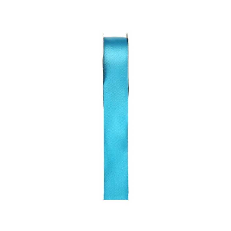 RUBAN SATIN DOUBLE FACE 25 MM X 25 M TURQUOISE