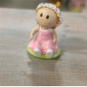 FIGURINE FILLE ROSE ROBE A FLEURS