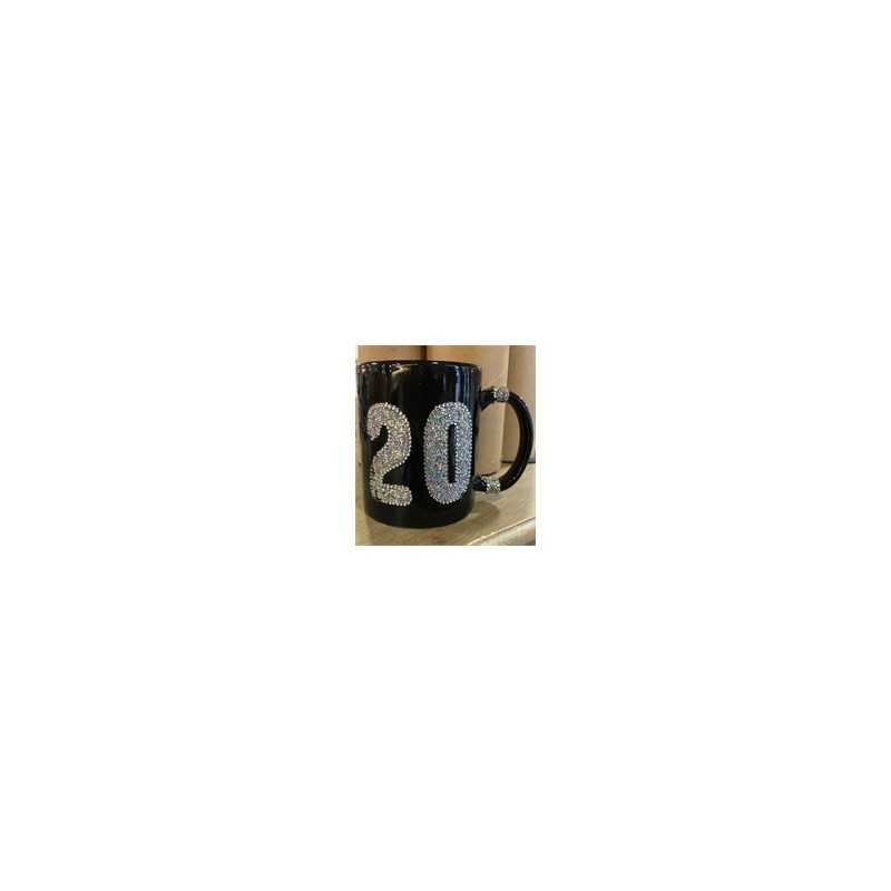 MUG 20 ANS NOIR STRASS