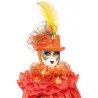 COIFFE VENITIENNE ORANGE : CHAPEAU ET COLERETTE