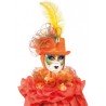 COIFFE VENITIENNE ORANGE : CHAPEAU ET COLERETTE