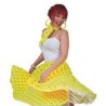 JUPE A POIS ANNEES 50 /BANDEAU JAUNE POIS ORANGE TAILLE UNIQUE