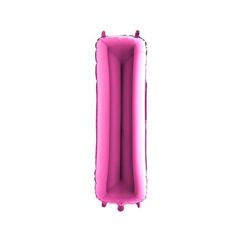BALLON LETTRE I FUSHIA 35 CM