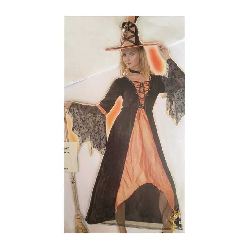 DEGUISEMENT SORCIERE ORANGE TAILLE UNIQUE