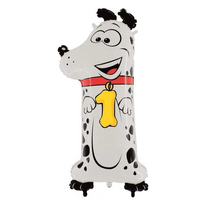 BALLON ANIMAUX CHIEN CHIFFRE 1 21 X 44 CM