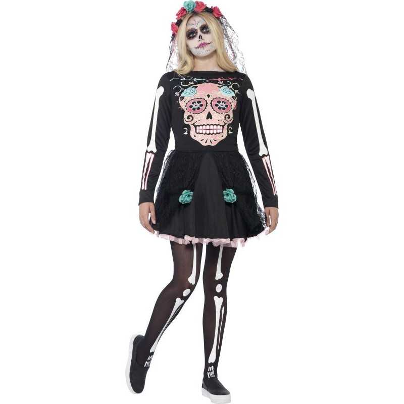 DEGUISEMENT DAY OF THE DEAD SUGAR SKULL SWEETIE XS