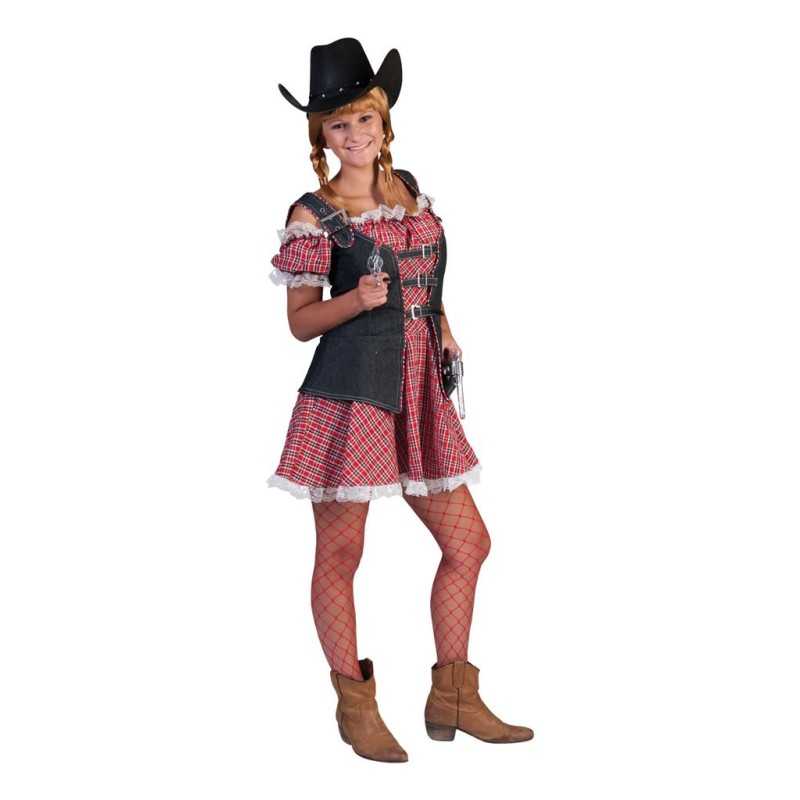 DEGUISEMENT DENIM RANGER ROBE WESTERN COURTE TAILLE 32-34