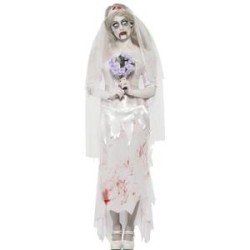 DEGUISEMENT MARIEE ZOMBIE TAILLE L ROBE TACHEE DE SANG