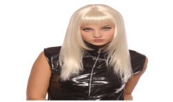 PERRUQUE BLONDE CHEVEUX LISSES AVEC FRANGE