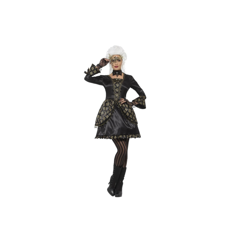 DEGUISEMENT FANTOME DE L'OPERA ROBE NOIRE ET OR TAILLE L