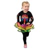 DEGUISEMENT ENFANT ROBE TUTU SQUELETTE NEON MULTICOLORE 3/4 ANS