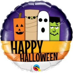 BALLON METALLIQUE HAPPY HALLOWEEN MONSTERS 46CM