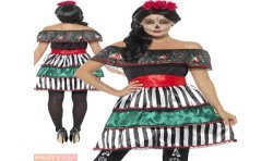 DEGUISEMENT DAY OF THE DEAD SENORITA DOLL ROBE MEXICAINE TAILLE L