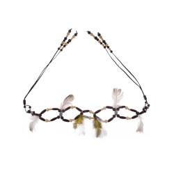 CEINTURE PERLES ET PLUMES INDIENNE