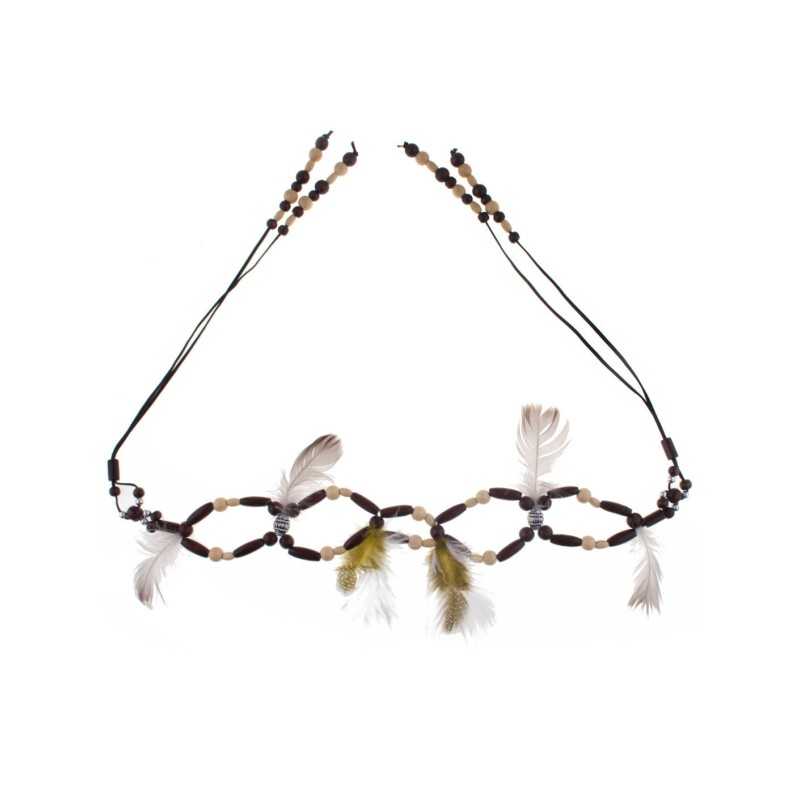 CEINTURE PERLES ET PLUMES INDIENNE
