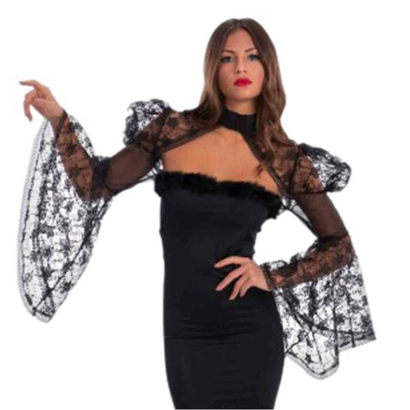 COL ET MANCHES DENTELLE NOIRE