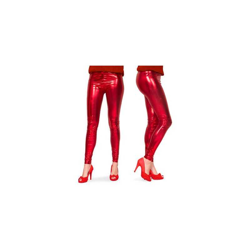 LEGGING STRECH BRILLANT ROUGE TAILLE 36/38