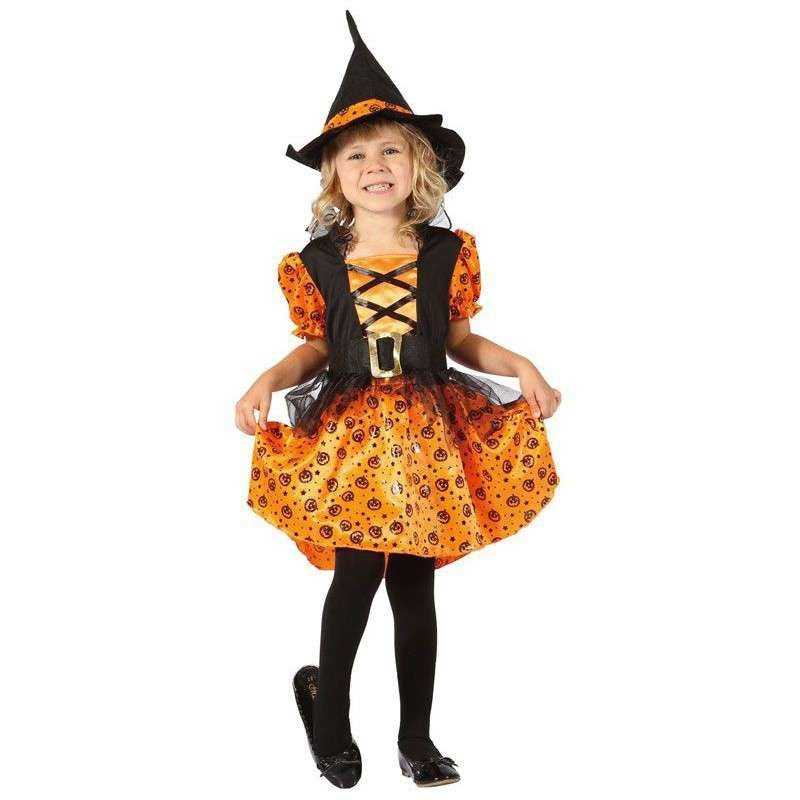DEGUISEMENT BABY LUXE SORCIERE CITROUILLE COURTE TAILLE 1/2 ANS