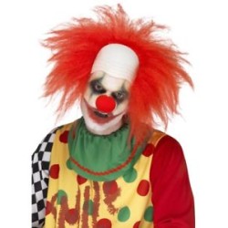 PERRUQUE DE CLOWN CRANE AVEC CHEVEUX ROUGE
